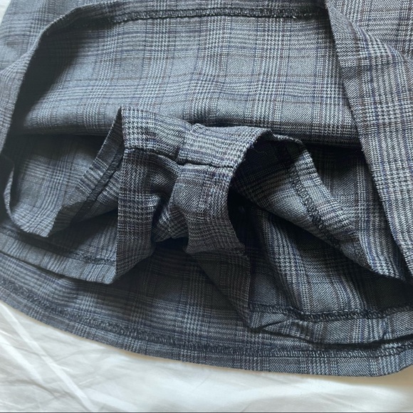 KOREAN plaid dark grey A line high waisted skirt/skort - Picture 3 of 4
